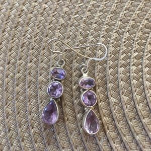 Amethyst sterling silver earrings